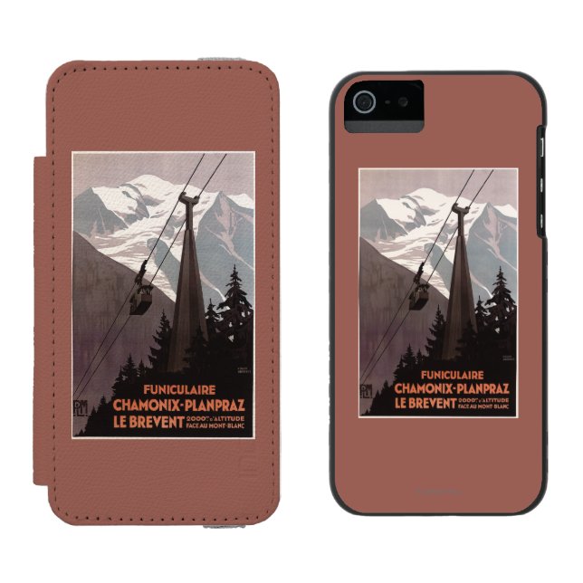Funiculaire Le Brevent Cable Car Poster Incipio iPhone Wallet Case (Side by Side)