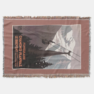 Funiculaire Le Brevent Cable Car Poster Throw Blanket