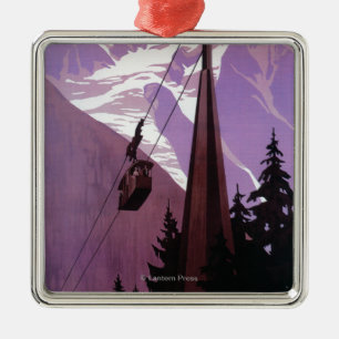 Funicular Railway to Brevent Mt. Metal Ornament
