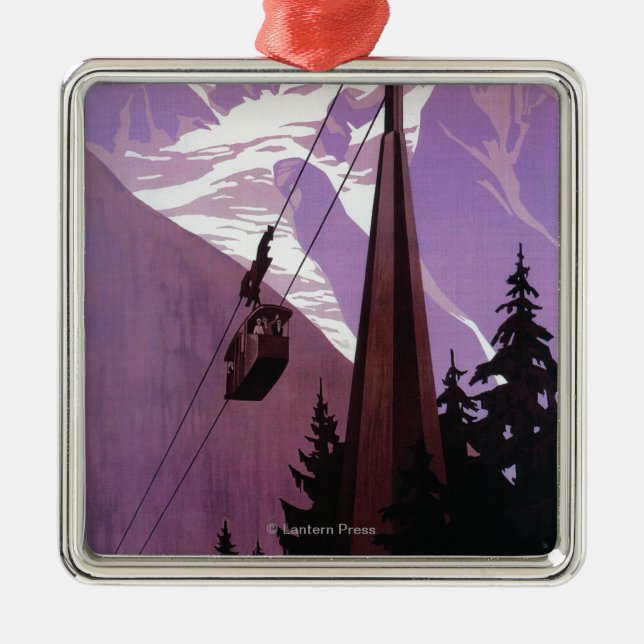 Funicular Railway to Brevent Mt. Metal Ornament (Front)