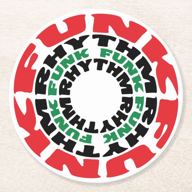 Funk Rhythm Funk Funk Rhythm Round Paper Coaster (Front)