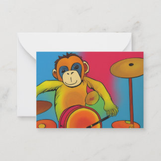 Funkey Monkey Drummer Note Card
