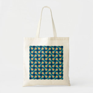 Funky 1970s Metaball Graphic Circle Barbell Blue Tote Bag