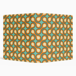 Funky 1970s Metaball Graphic Circle Barbell Orange Binder