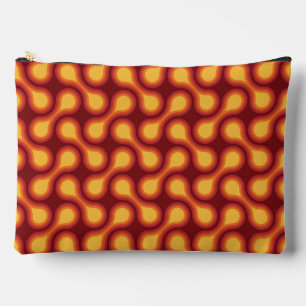 Funky 1970s Metaball Graphic Circle Barbell Reds Accessory Pouch