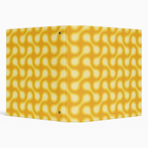 Funky 1970s Metaball Graphic Circle Barbell Yellow Binder