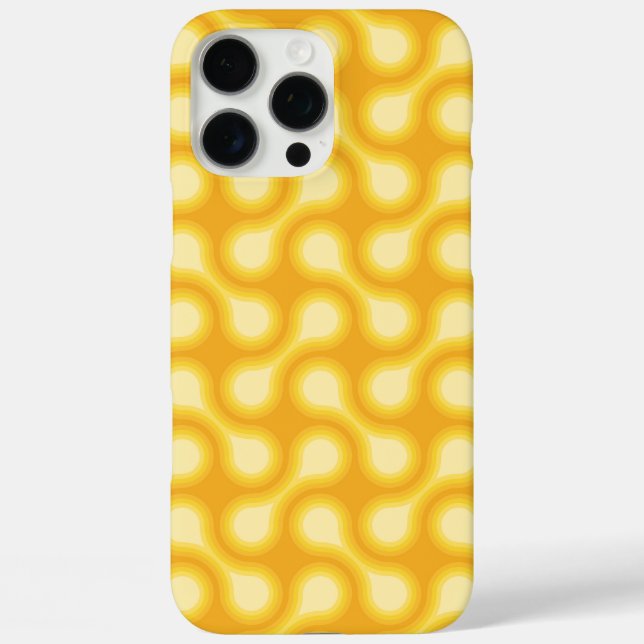 Funky 1970s Metaball Graphic Circle Barbell Yellow Case-Mate iPhone Case (Back)