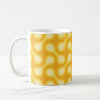 Funky 1970s Metaball Graphic Circle Barbell Yellow Coffee Mug