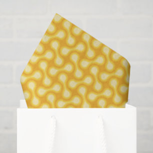 Funky 1970s Metaball Graphic Circle Barbell Yellow Tissue Paper