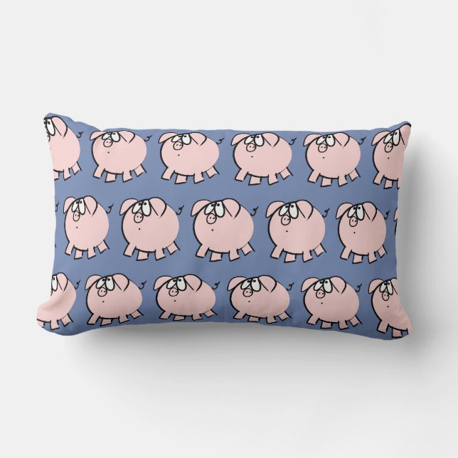 Funky 4 cartons Pig Choisir Couleur Lumbar Coussin (Recto)
