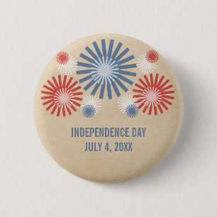 Funky 4th of July Fireworks Button