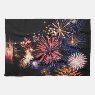 Funky 4th of July Fireworks Kitchen Towel