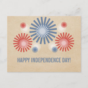 Funky 4th of July Fireworks Postcard