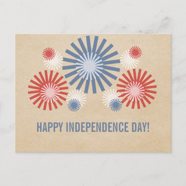 Funky 4th of July Fireworks Postcard (Front)