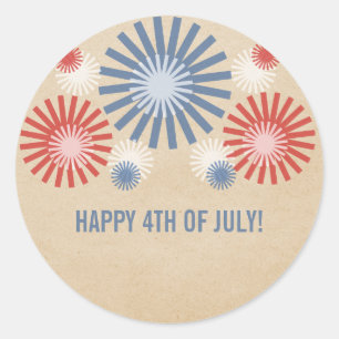 Funky 4th of July Fireworks Stickers