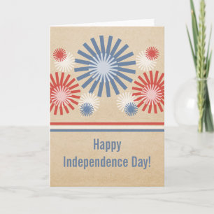 Funky 4th of July Fireworks & Stripes Card