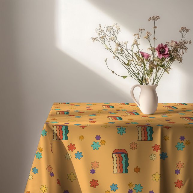 Funky 60s Tablecloth Colourful Pastel Dining Fun (Funky 60s Tablecloth Colorful Pastel Dining Fun)