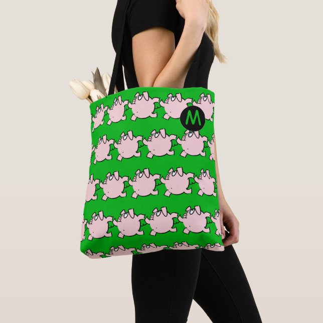 Funky 6 Cartoon Pig Monogramme Choisir Sac fourre- (De près)