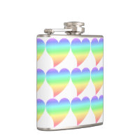 Funky 70s Retro Pastel | Rainbow Hearts Pattern