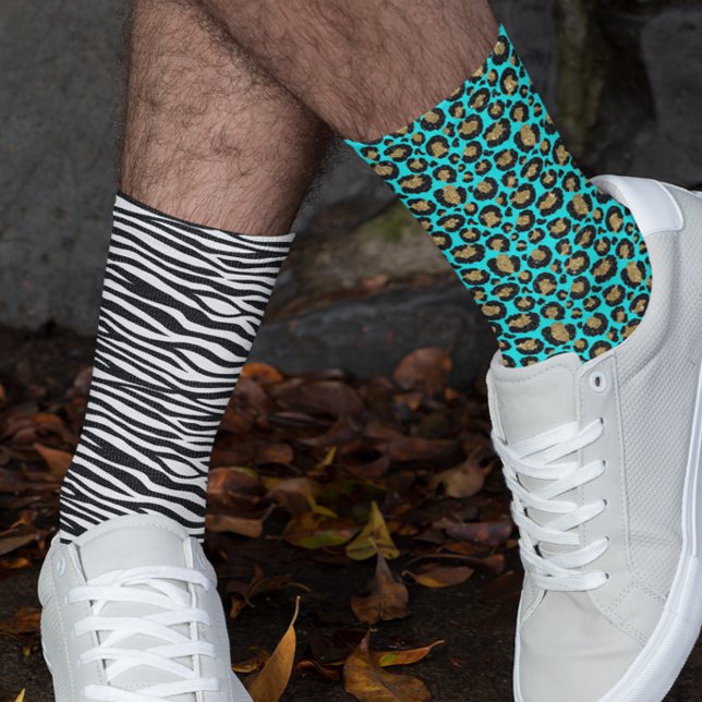 Funky 80s Leopard Zebra Pattern Socks (Creator Uploaded)