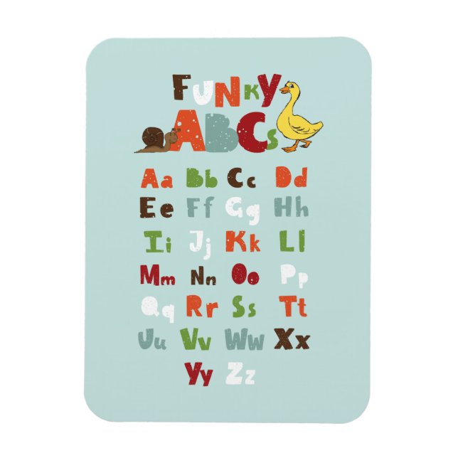 Funky ABC Early Learning ABC Learning ABC Art Magnet (Vertical)