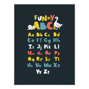 Funky ABC Early Learning ABC Learning ABC Art Photo Print
