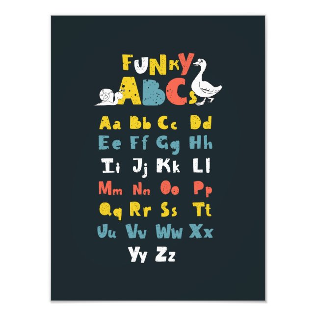 Funky ABC Early Learning ABC Learning ABC Art Photo Print (Front)
