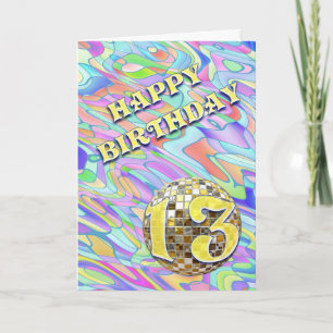 Funky abstract 13 birthday card