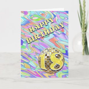 Funky abstract 18 birthday card