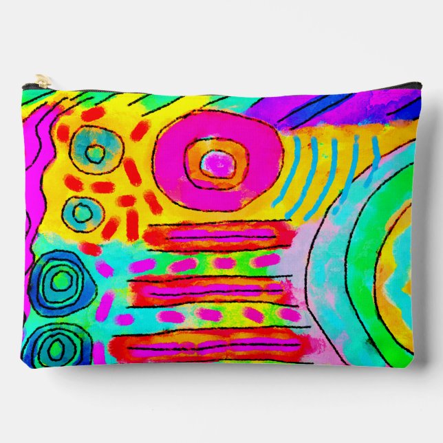 Funky Abstract Art Accessory Pouch (Front)