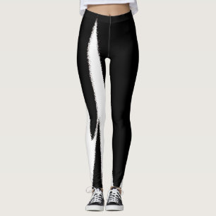 Funky Abstract Art Black White Leggings