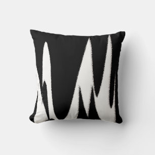 Funky Abstract Art Black White Throw Pillow