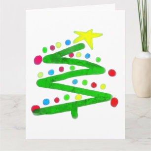 Funky Abstract Art Christmas Tree Card