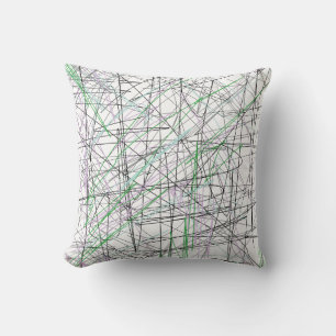 Funky Abstract Art Drawing Throw Pillow Cushion