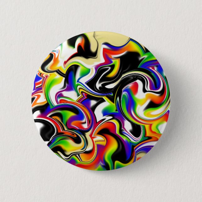 Funky abstract art magnet  2 inch round button (Front)