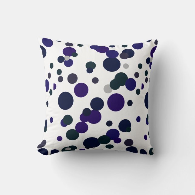 Funky Abstract Art Shades of Blue Pillow Cushion (Front)