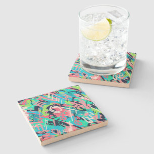 Funky Abstract Art  Stone Coaster