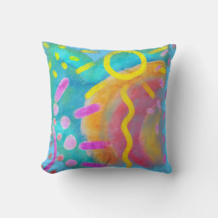 Funky Abstract Art Throw Pillow