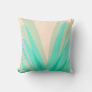 Funky Abstract Art Turquoise Pink Throw Pillow