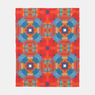 Funky Abstract Bright Colored Fleece Blanket