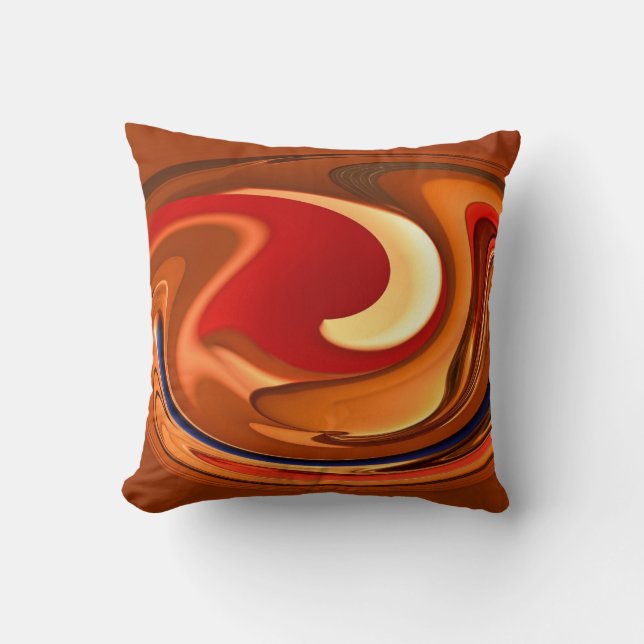 Funky Abstract Burnt Orange Red Throw Pillow (Front)