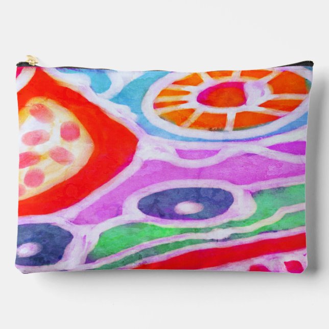 Funky Abstract Digital Art Accessory Pouch (Front)