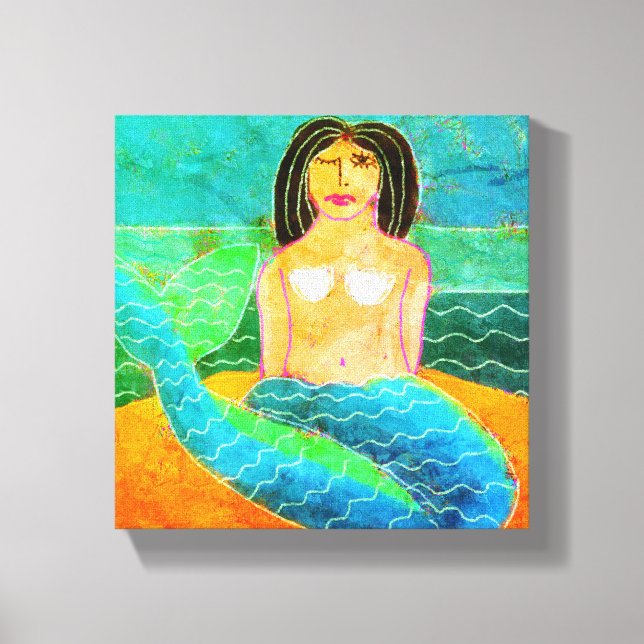Funky Abstract Digital Mermaid Print (Front)