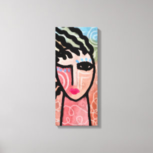 Funky Abstract Digital Portrait of a Woman Canvas Print