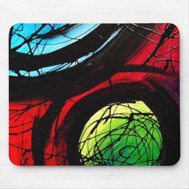 Funky Abstract Dots Art Mouse Pad (Front)