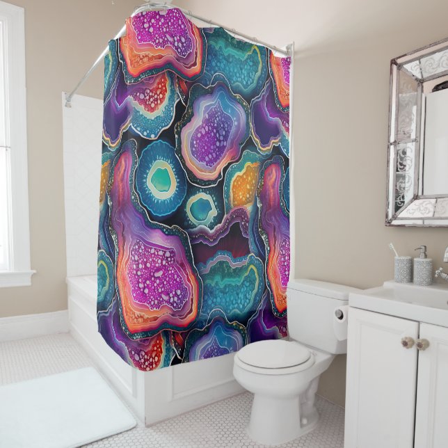 Funky Abstract Geode Agate Pattern Bathroom  (In Situ)