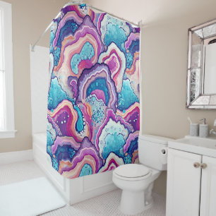 Funky Abstract Geode Agate Pattern Bathroom