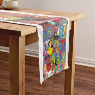 Funky Abstract Joyful Colourful  Short Table Runner