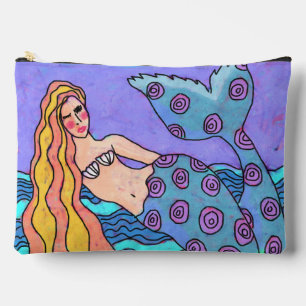 Funky Abstract Mermaid Art Accessory Pouch