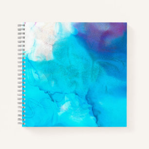 Funky abstract pastel marbled alcohol ink notebook